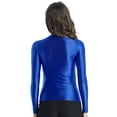 thumbnail image 4 of iixpin Women's Silky Workout Tops Seamless T Shirt Athletic Long Sleeve Fitness Tight Tee Blue L, 4 of 7