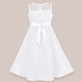 thumbnail image 3 of Sunny Fashion Girls Dress Formal White Chiffon Lace Sequin Baptism Wedding Bridesmaid 14 Years, 3 of 9