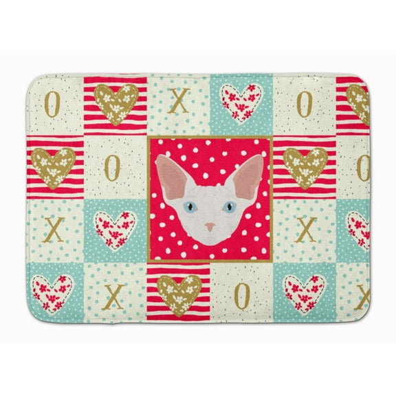 Carolines Treasures CK5170RUG Sphynx Cat Love Machine Washable Memory Foam Mat Red 19Hx27W multicolor