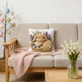 thumbnail image 5 of Easter Decorations Cute Rabbit Embroidered Pillowcase Animal and Egg Patterned Pillowcase Square Pillow Cover Soft Easter Sofa Decoration for Home, 5 of 6