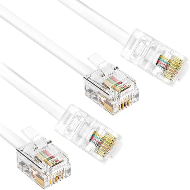 RJ45 to RJ11 Cable, 2Pack 6 Feet Phone Jack to Adapter RJ11