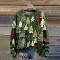 thumbnail image 3 of NMMUED Christmas Sweater Women Vintage Christmas Sweater Tops for Women Holiday Sweaters for Women Knitted Sweater Christmas Tree Sweater Winter Clothing for Women Sky Blue 3XL, 3 of 5