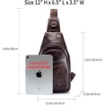 thumbnail image 3 of SCHLATUM Bolso Cruzado de Cuero Genuino para Hombre, Color Café, 3 of 9