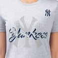thumbnail image 3 of Women's G-III 4Her by Carl Banks  Heather Gray New York Yankees Super-Slim Fit Lightweight Shadow Logo Graphic T-Shirt, 3 of 3