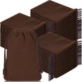 thumbnail image 1 of Wesnoy - Bolsas de terciopelo con cordón (200 unidades, 7 x 9 cm), color café, 1 of 6