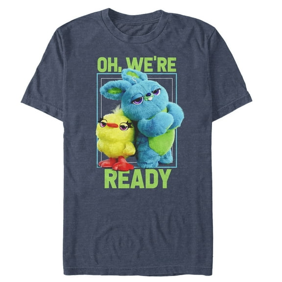 Men's Toy Story Ducky & Bunny Ready Pose  Graphic Tee Navy Blue Heather 5X Large