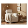 thumbnail image 3 of Pemberly Row Modern Chenille Fabric Swivel Glider Recliner in Ivory, 3 of 8