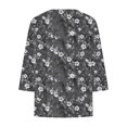 thumbnail image 3 of Charella Plus Size Tops for Women 3/4 Sleeve V Neck Button Floral Shirts Business Dressy Blouses Loose Tees (4XL, Multicolor 3), 3 of 4