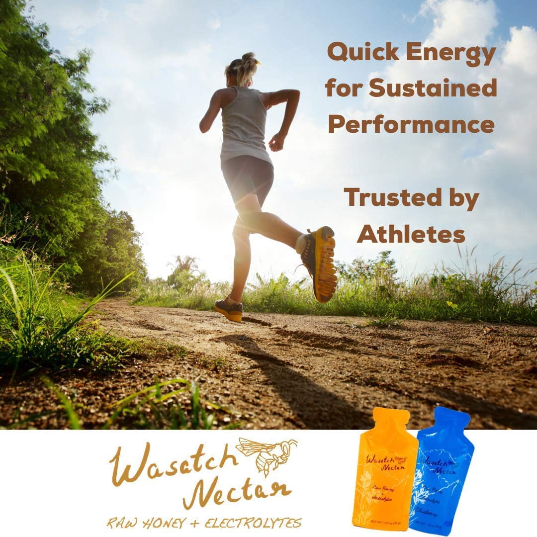 Wasatch Nectar Blueberry Flavor - Honey - for Runners, Cyclists, and Active Sports - 1.27oz (12pk)