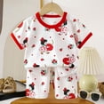 thumbnail image 2 of Gerichy Girls Summer Outfits, Girls Summer Comfortable New Set With Solid Color Top And Bow Print Shorts, 2 of 4