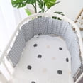 thumbnail image 4 of Cama de Cuna de Guardería para Bebé, Parachoques Grueso, Cuna Pieza Alrededor Del Cojín, Almohadas Protectoras para Cuna, Decoración de La Punto gris Yotijar Cojín de parachoques de cabecera, 4 of 8