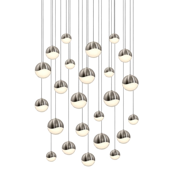 Sonneman 2918-Ast Grapes 24 Light 27" Wide Led Suspension Multi Light Pendant - Nickel