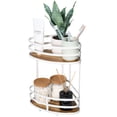 thumbnail image 1 of Estante Esquinero Para Baño Organizador Almacenamiento De Baño 2 Niveles Mueble Para Baño Metalico Blanco Mate con Madera Acacia, 1 of 11