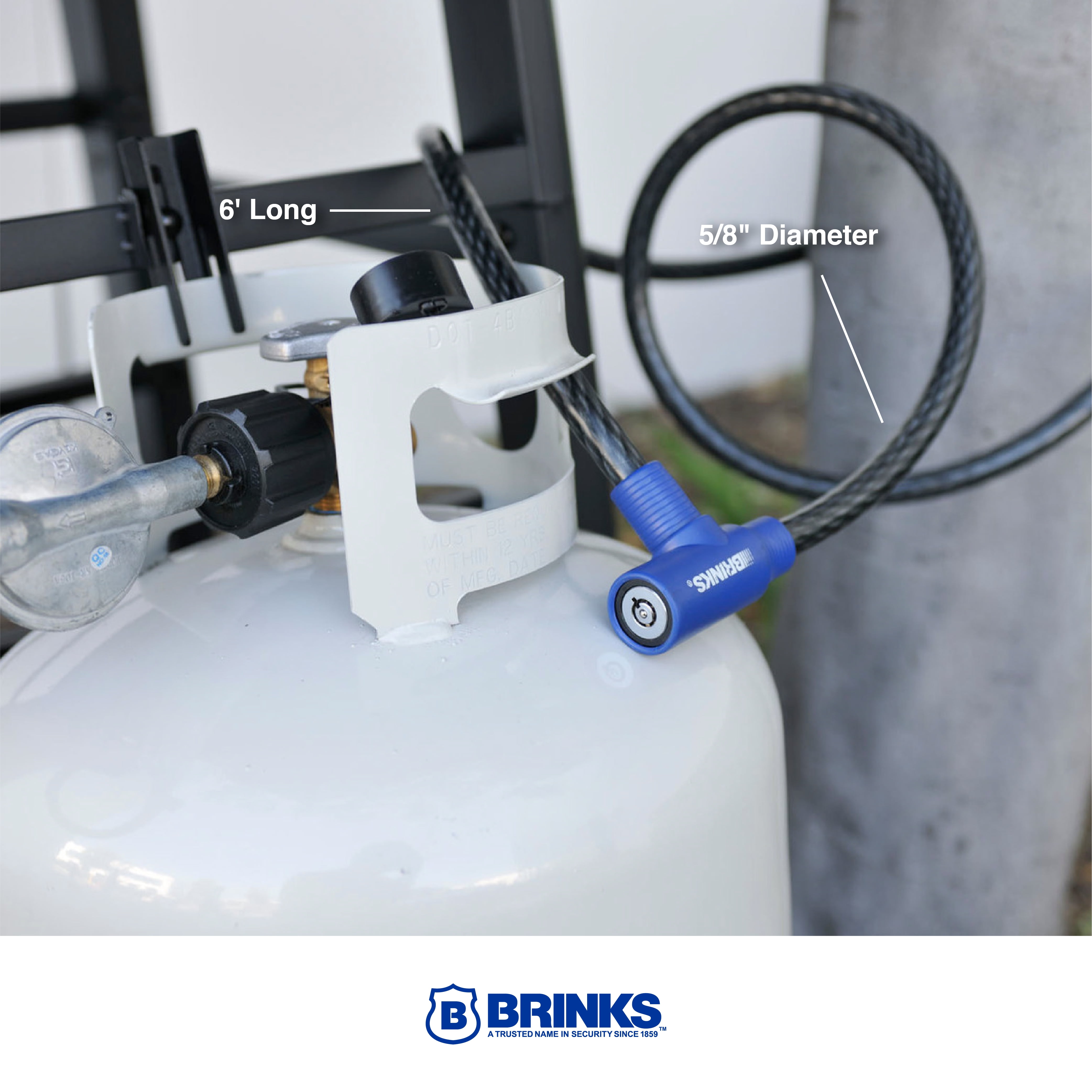 Brinks Covered 5/8in x 6ft Flexible Steel Keyed Cable Lock