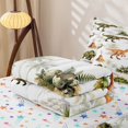 thumbnail image 6 of Homewish Wild Dinosaur Zipper Queen Comforter Set with Fitted Sheet and 2 Pillowcases,Vintage Wildlife Zipper Bedding Set,White,Colorful Stars Reversible,4pcs, 6 of 8