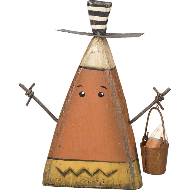 Figura primitiva de Kathy Chunky Sitter Candy Corn Man