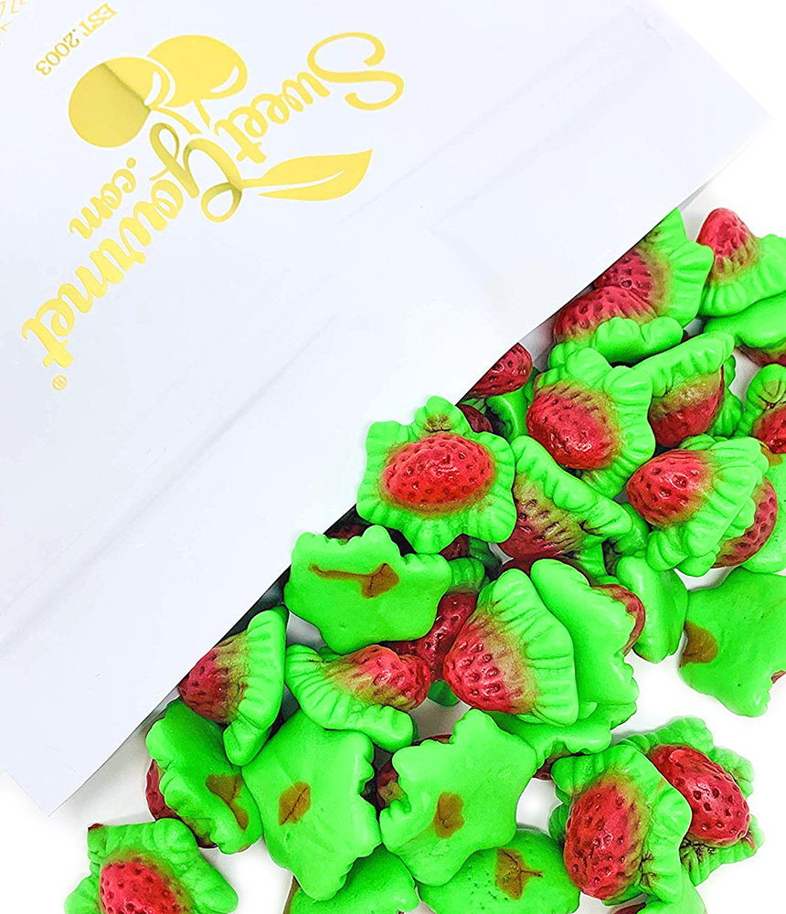 SweetGourmet JellyFilled Gummi Strawberries Red and Green Bulk Candy