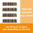 thumbnail image 4 of Auledio 4 Pack Metal Wire Spice Rack Wall Mount Seasoning Jars Shelf for Kitcehn Wall,Black, 4 of 7