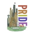 thumbnail image 3 of Seattle, Washington, Gay Pride, Vintage Watercolor Skyline (100% Cotton Tea Towel, Decorative Hand Towel, Kitchen and Home), 3 of 3