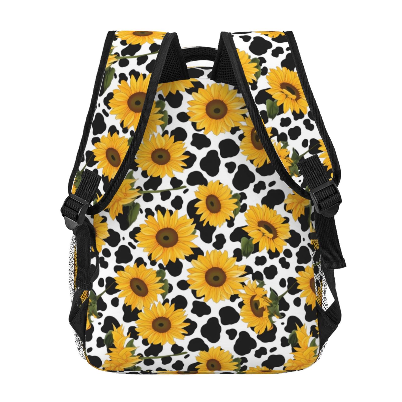 Xecao Cow Print Sunflower Backpack, a stylish and functional choice for both men and women, is the perfect basic bookbag for college, work, or travel