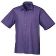 thumbnail image 1 of Premier - Camisa lisa de manga corta de caballero/hombre Diseño formal Tejido papelina (Púrpura), 1 of 1