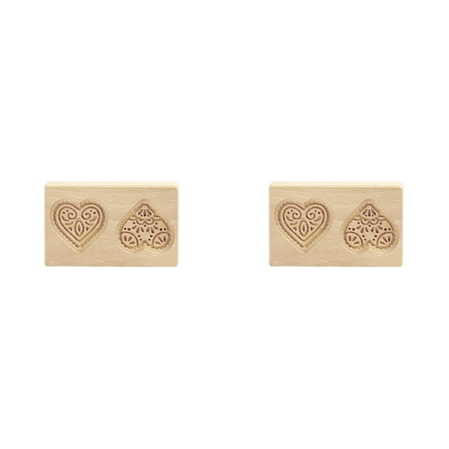 DIY Baking Moulds Wooden Cookie Embossing Tools for Decorative Crafting and Festive Celebrations in Kitchen Activities*2 Pack