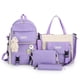 thumbnail image 2 of Conjunto de 4 piezas de mochila Harajuku para mujer, bolso escolar de lona para ordenador portátil, mochila Kawaii para estudiantes universitarios y niños, 2 of 4