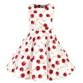 thumbnail image 3 of Robe à Pois Vintage pour Enfants 1950s Robe Évasée Fleur Florale Robe Midi Robe d'Été en Coton Bébé Fille, 3 of 7