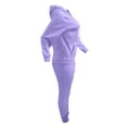 thumbnail image 4 of LovelyWholesale Women's Hooded Collar Drawstring Hooded Collar Long Sleeve Tracksuit Set, 4 of 6