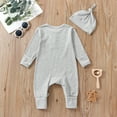 thumbnail image 3 of Okbabeha Newborn Baby Girl Boy Fall Onesie Knit Ribbed Long Sleeve Romper Jumpsuit Button Jumpsuit Onepiece Winter Outfit, 3 of 7