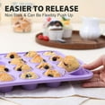 thumbnail image 6 of Mini Silicone Muffin Pan with Metal Frame, Non Stick Silicone Cupcake Pan with Handles 24 Cup, BPA Free Silicon Muffin Tin Tray Small for baking, egg bites, Cupcake Mold Grey, 6 of 10