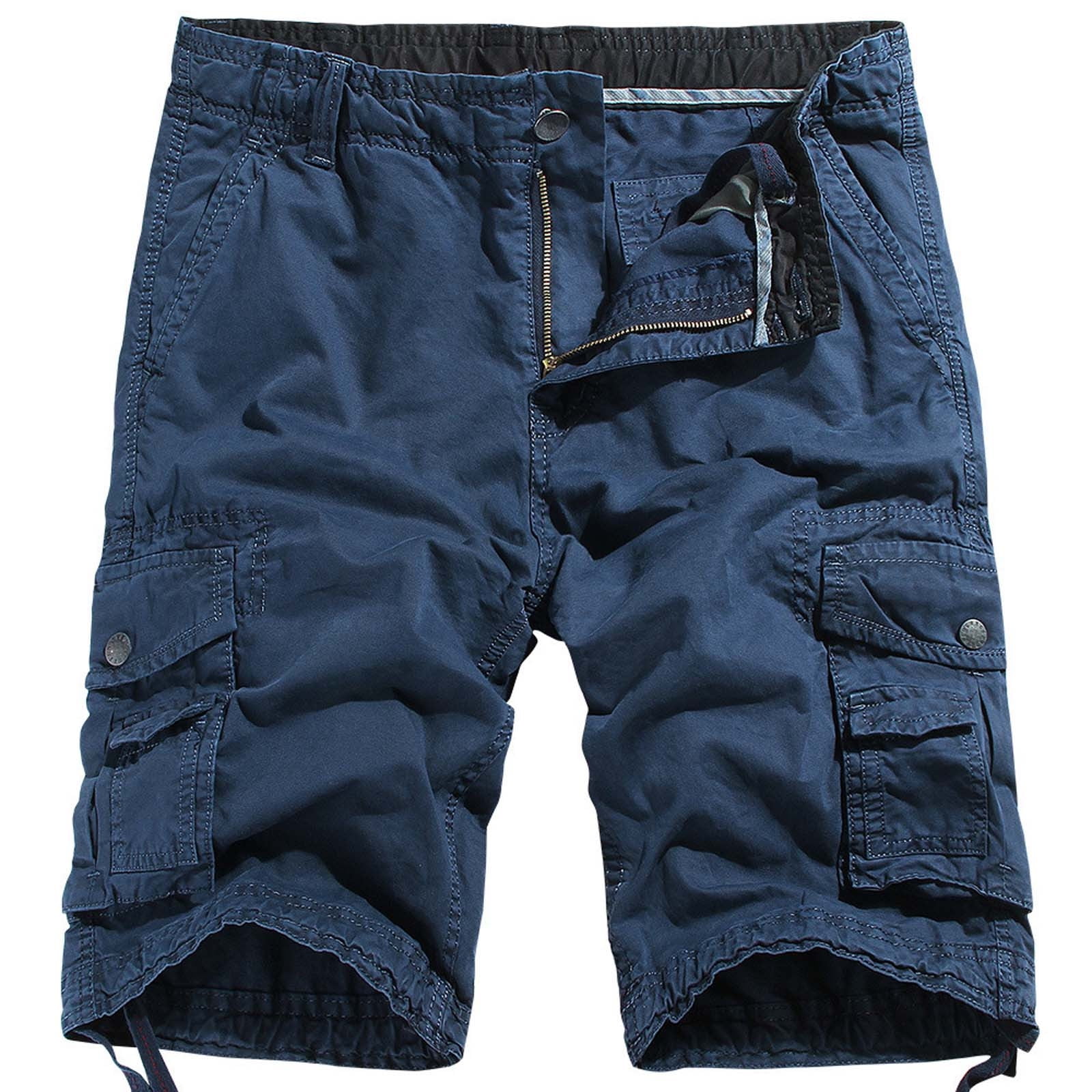 Bermudas Homme Cargo Taille élastiquée En Coton Multi-poches Relaxed