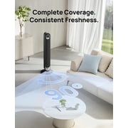 DREO Tower Fan for Bedroom, 28 ft/s, 20dB Quiet Oscillating Bladeless Fan with Remote, 9 Speeds, 4 Modes, 12H Timer, LED Display, Standing Floor Fan Powerful for Indoor Home Office Room, 42 Inch