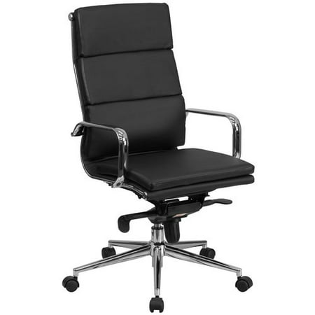 Flash Furniture High Back Leather Executive Swivel Office Chair with Synchro-Tilt Mechanism, Multiple Colors