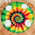 thumbnail image 2 of Rainbow Tie Dye Mandala Pattern Round Fitted Tablecloth with Elastic Edge,Dining Table Cover Waterproof,Outdoor Round Tablecloth for Camping,Dining,Indoor and Outdoor, 2 of 7