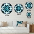 thumbnail image 4 of Designart "Fractal Flowers in Turquoise and White II" Modern Geometric Oversized Wall Clock, 4 of 5