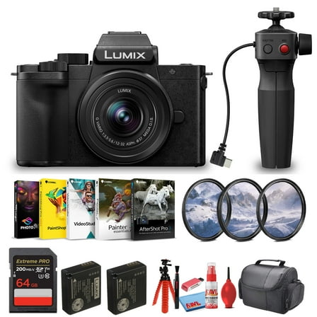 Panasonic Lumix G100D Mirrorless Camera | 12-32mm Lens with Tripod Grip Bundle