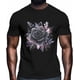 thumbnail image 2 of Camisetas casuales de manga corta con estampado de flores negras en acuarela para hombre. Camisetas gráficas., 2 of 8