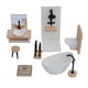 thumbnail image 1 of Juego de baño para casa de muñecas a escala 1:12, juguetes de simulación, escena de vida, bañera blanca, muebles de baño en miniatura, manualidades, 1 of 9