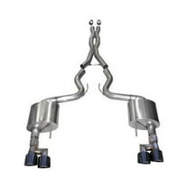 Corsa 18-19 Ford Mustang 5.0L V8 3in Sport Cat-Back Dual Rear Exit w/ 4in Black PVD Pro-Series Tips - 21042BLK Fits select: 2018-2023 FORD MUSTANG GT