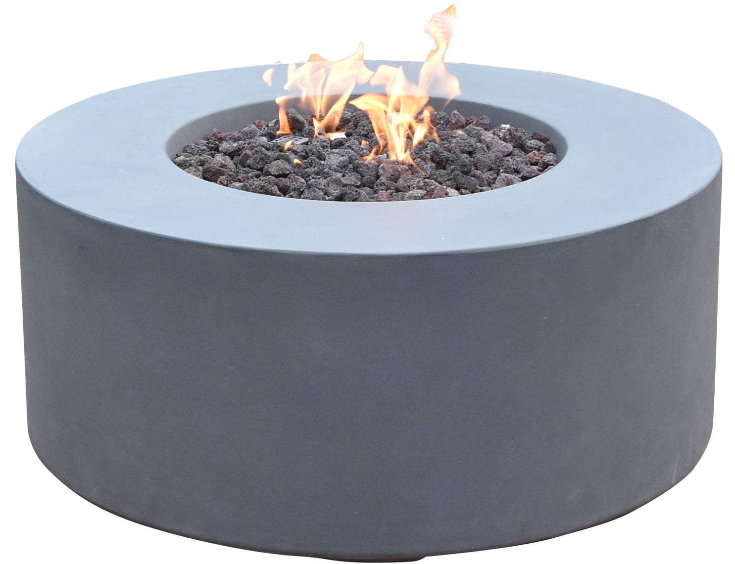 Modeno Outdoor Venice Fire Pit Table Grey Durable Round Fire Bowl Glass