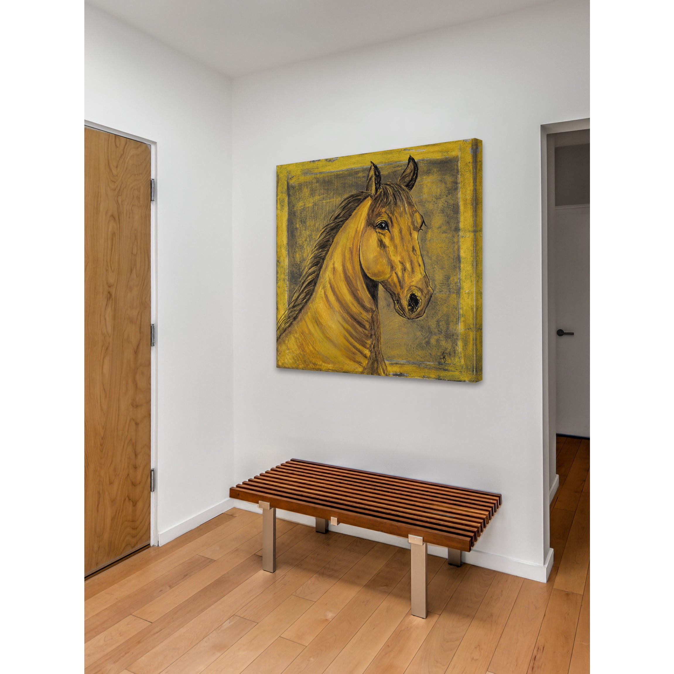 "D'oro Palomino Horse" Painting Print on Wrapped Canvas