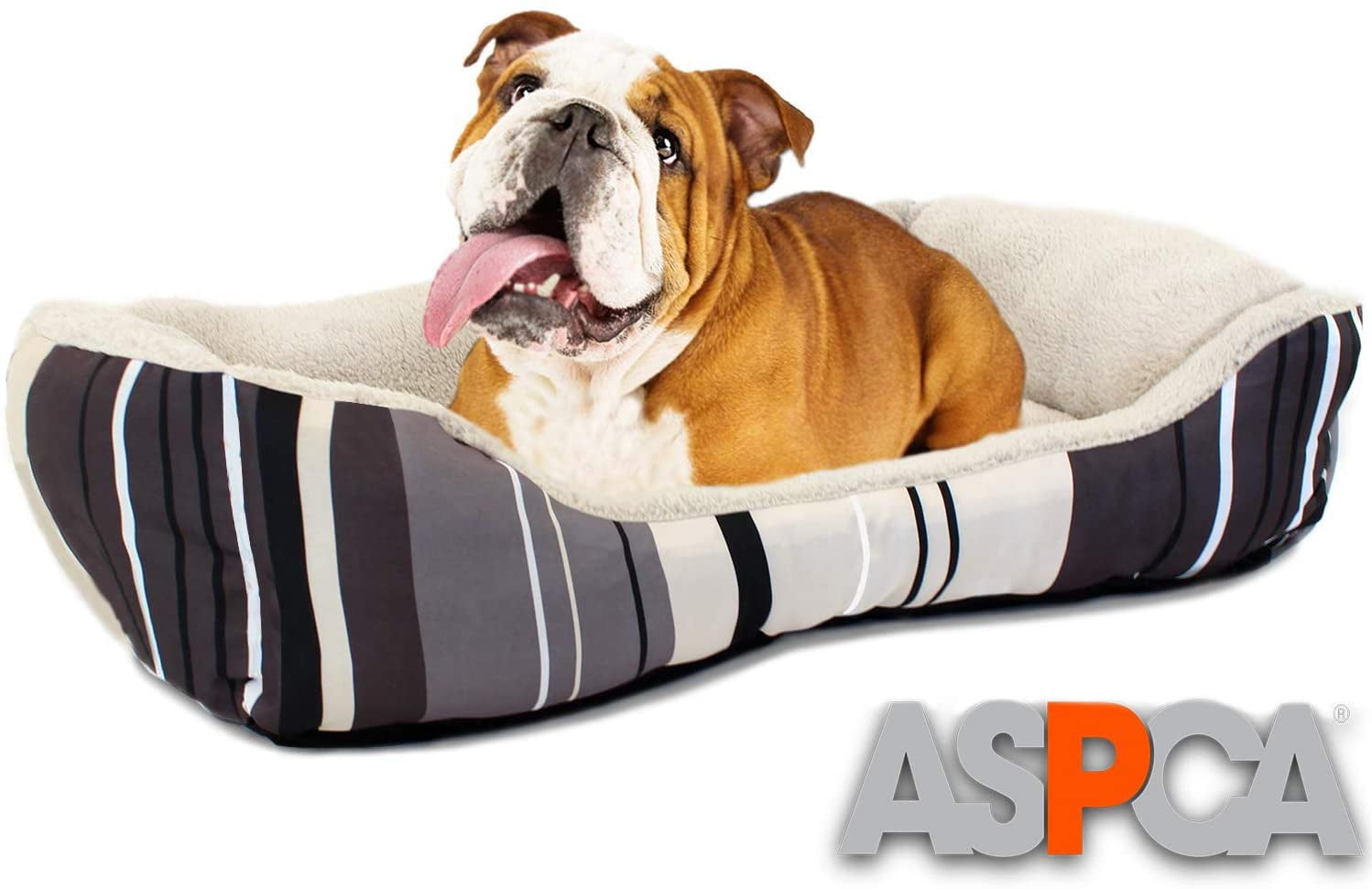 Aspca Striped Cuddler Pet Dog Bed Medium Gray Walmart Com Aspca Striped Cuddler Pet Dog Bed Medium Gray Walmart Com