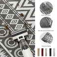 thumbnail image 6 of Round Area Rug 4ft Gray Boho Diamonds Floor Carpets Indoor Floor Area Mat Stain-Proof Mat Circle Rugs for Living Room Dining Room Kitchen Bedroom, Bohemian Tribal Zigzags Circles Sofa Throw Carpet, 6 of 9