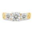 thumbnail image 2 of 1 4/5 Cttw Round Cut Lab Created Moissanite Diamond 3 Stone Bridal Engagement Ring Jewelry Gift for Women in 14K Yellow Gold Over Sterling Silver (G-H Color, VVS1 Clarity, 1.80 Cttw)-9.5, 2 of 8