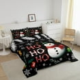 YST Black Christmas Comforter Set Twin Size Snowman Quilt Comforter