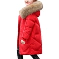 thumbnail image 2 of Ruyang Teens Girls Padded Puffer Coat Winter Quilted Down Parka Coats Warm Windproof Lightweight Zip Fuzzy Hooded Jackets, 2 of 8