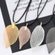 thumbnail image 2 of Collar con Colgantes Largos de Hojas de Filigrana Natural, Conjunto de Joyas con Pendientes Colgantes Oro Soledad Hoja colgante chapado en oro, 2 of 10