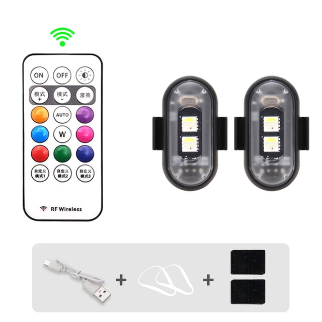 Wireless Light Aircraft Airplane Helicopter Warning Lights RGB Led Aircraft Strobe lights Motorcycle Lights LED Flash Position,2