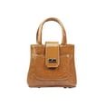 thumbnail image 1 of Bolso A ÁNGELOZANO Aurelia tipo Satchel Mostaza en Sintético Charol Grabado con Asa y Correa Desmontable, 1 of 6